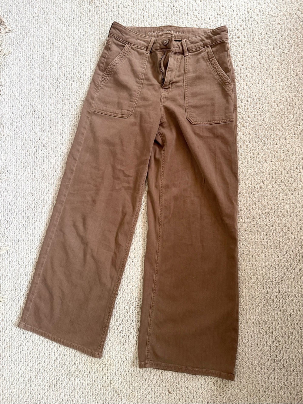American Eagle Outfitters Wide Leg Brown Utility Pants